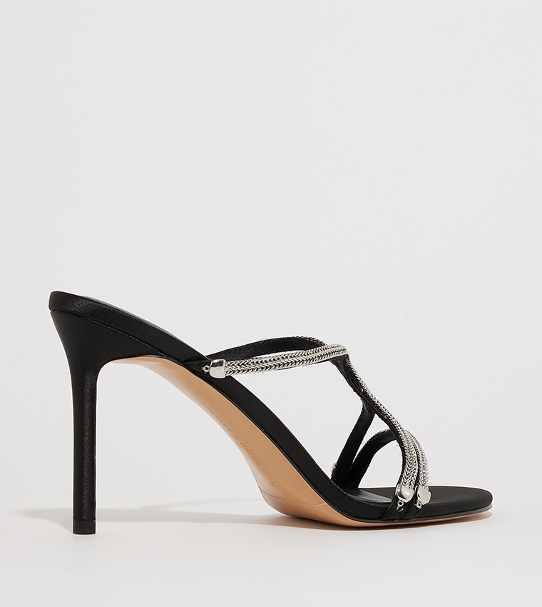 Embellished Open Toe Heel Sandals