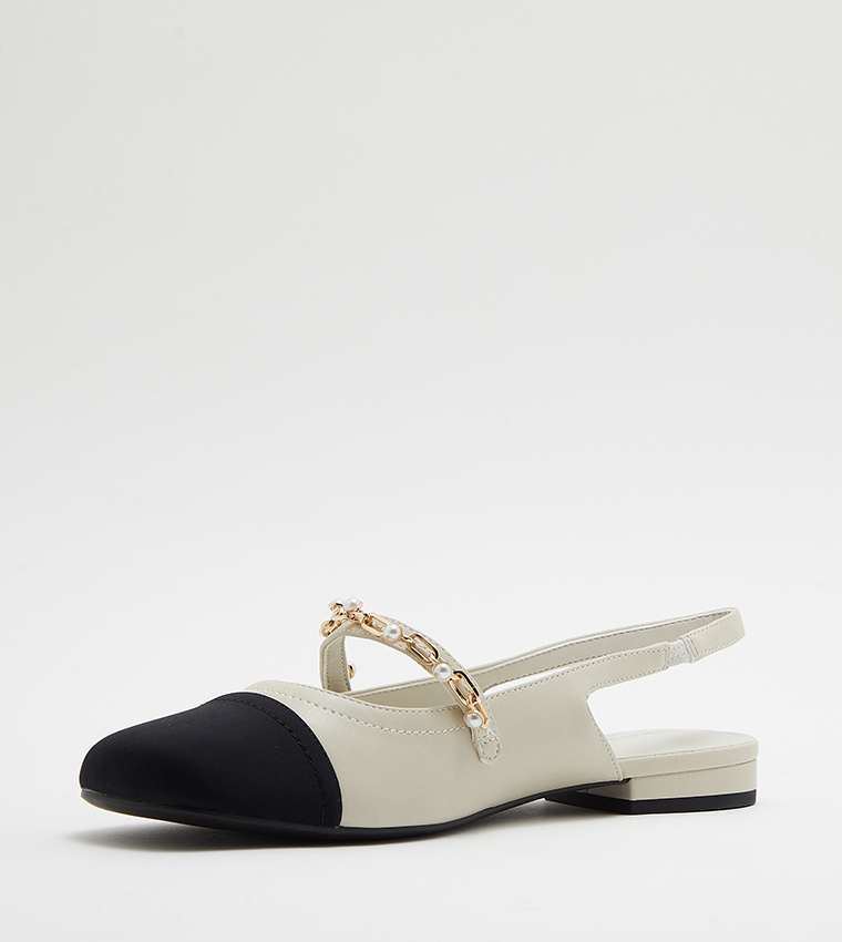 Chain-Link Slingback Flats