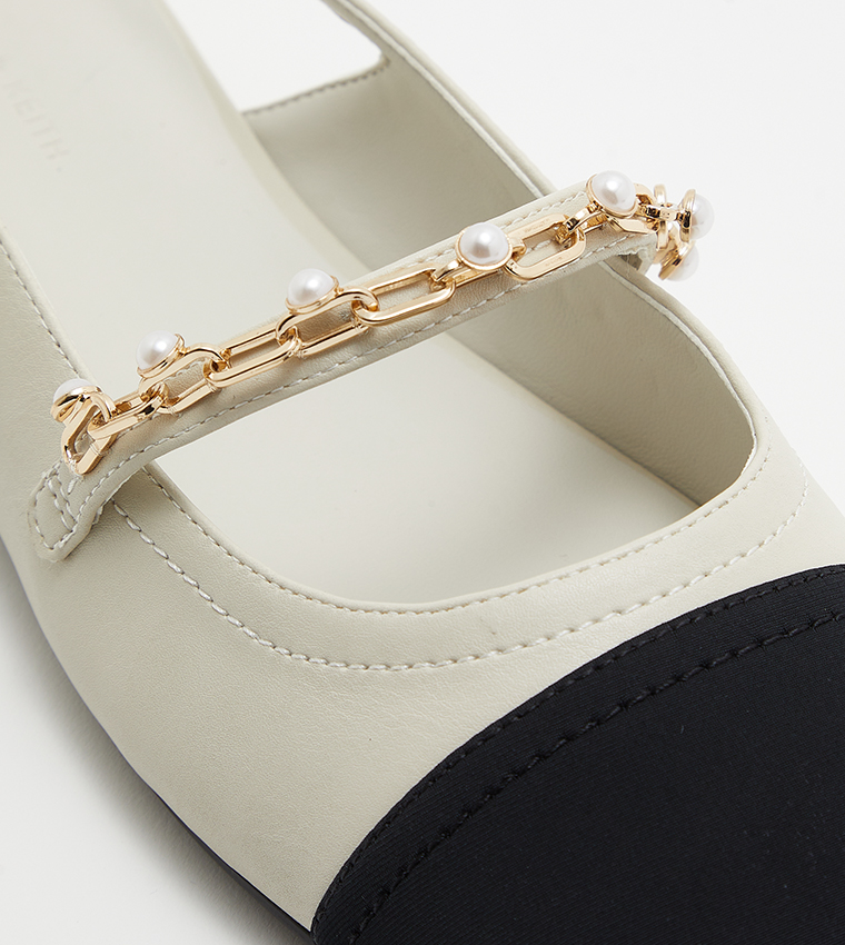 Chain-Link Slingback Flats