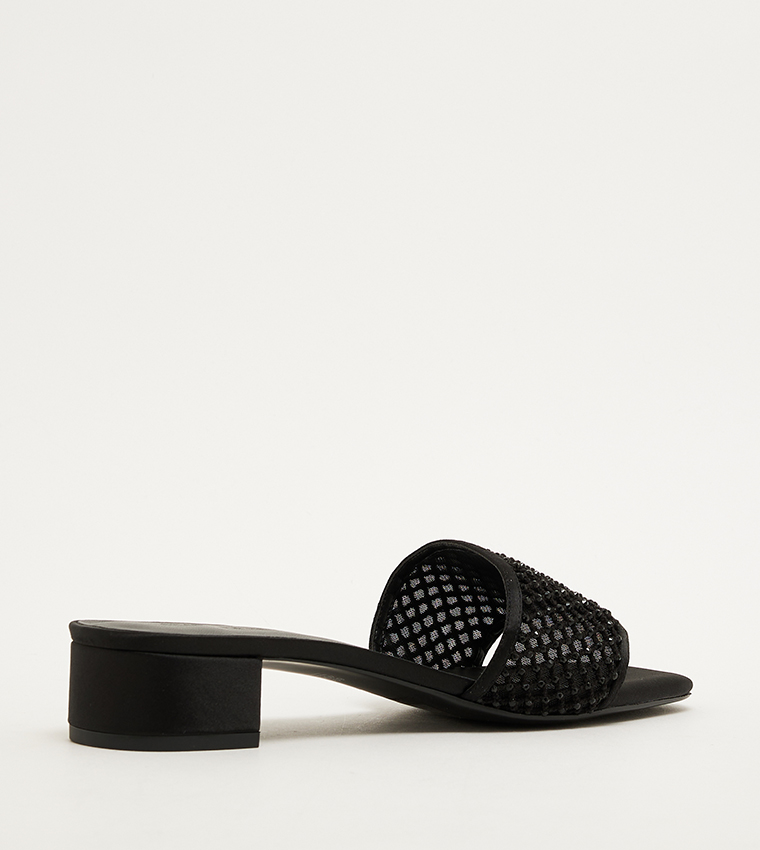 Crystal Embellished Block Heel Sandals