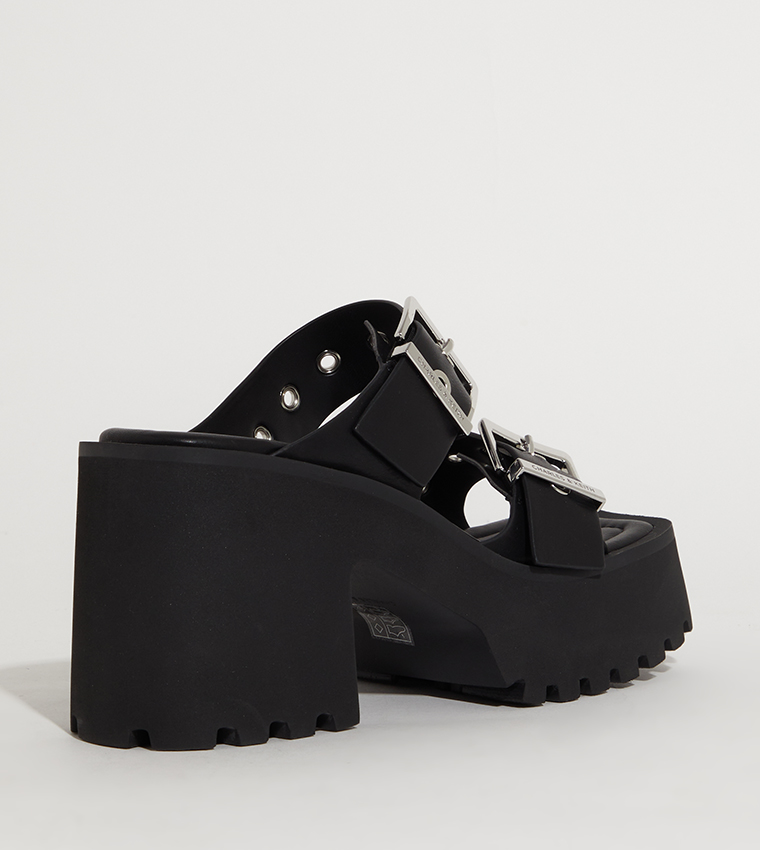 Trill Grommet Double-Strap Platform Heel Sandals