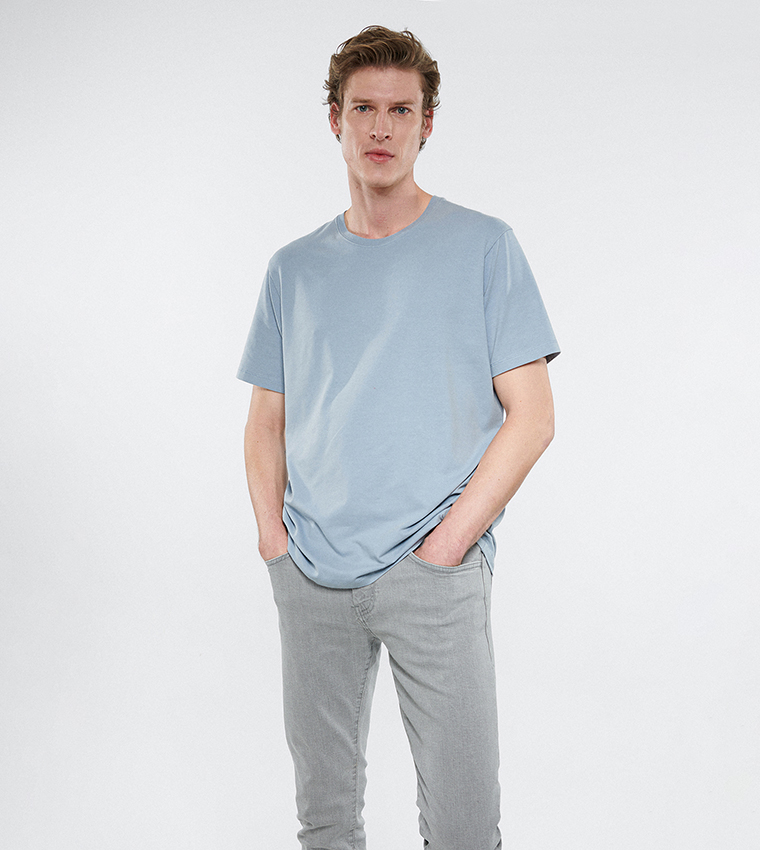 Buy Mavi Natural Dye Crew Neck T Shirt In Blue 6thStreet UAE