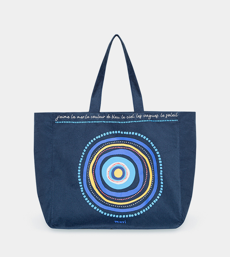 Buy Mavi Evil Eye Printed Shopper Bag In Navy 6thStreet Bahrain