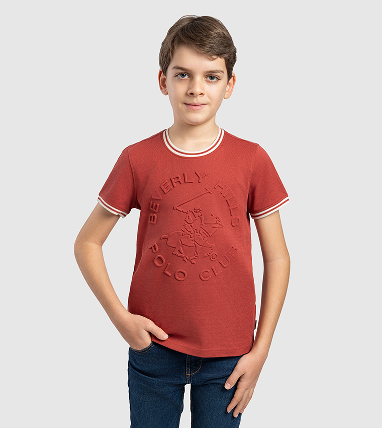 Logo Embossed Crew Neck T-Shirt