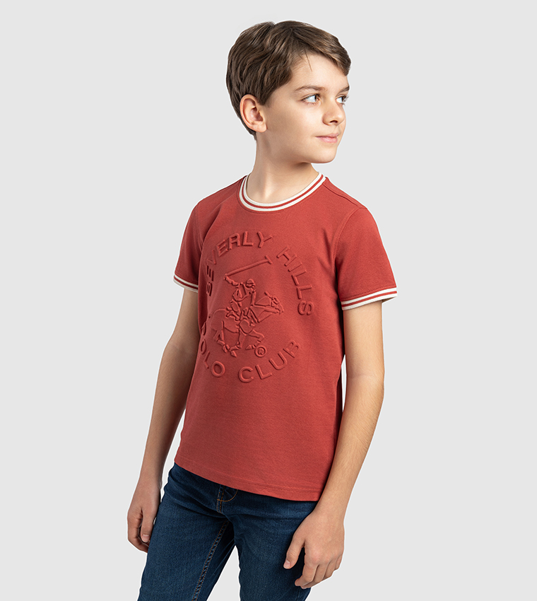 Logo Embossed Crew Neck T-Shirt