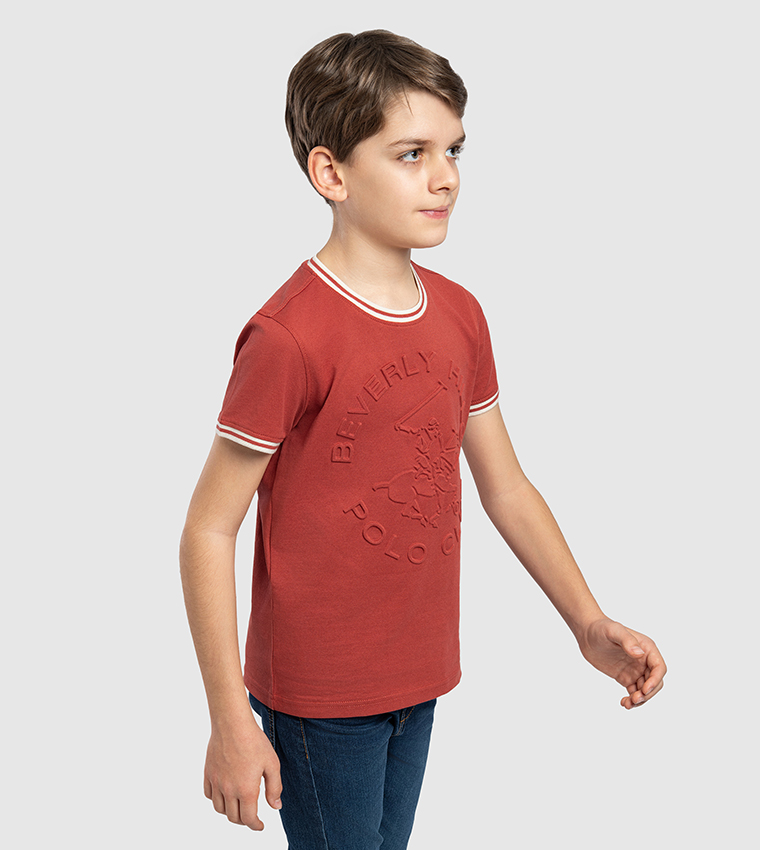 Logo Embossed Crew Neck T-Shirt