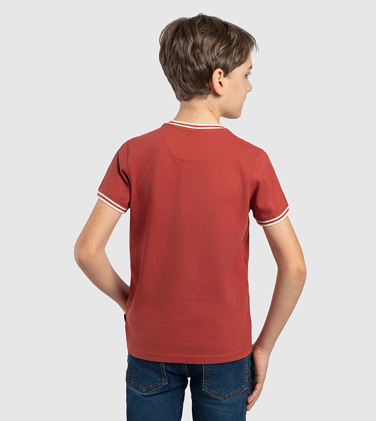 Logo Embossed Crew Neck T-Shirt