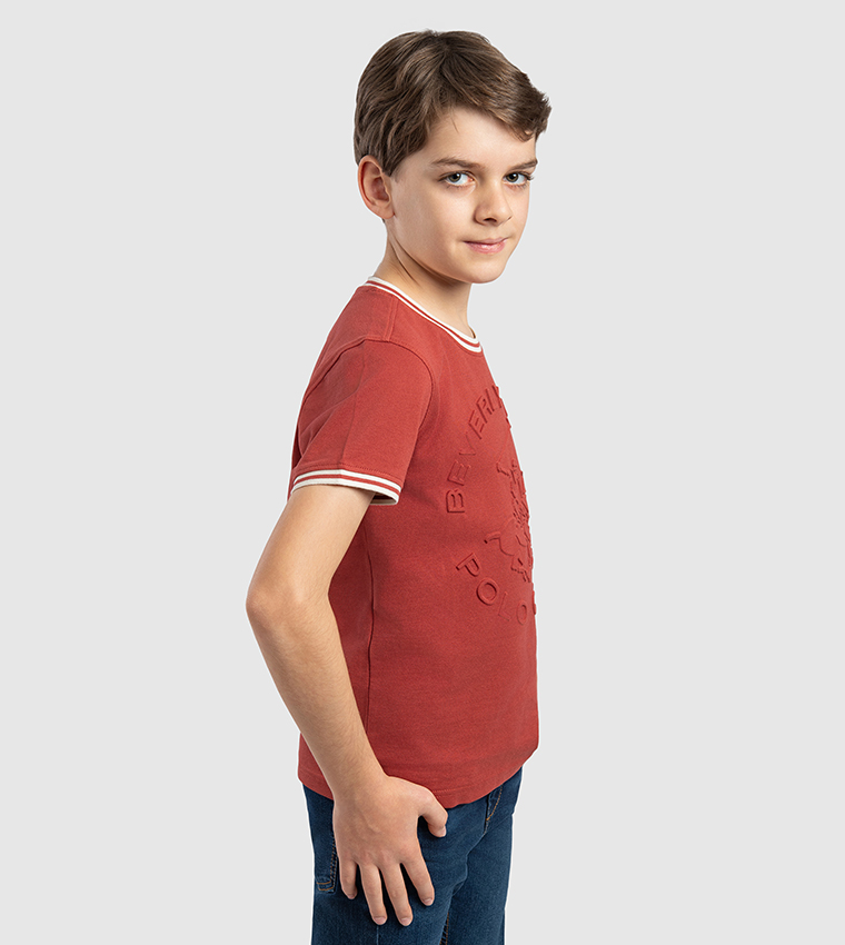 Logo Embossed Crew Neck T-Shirt