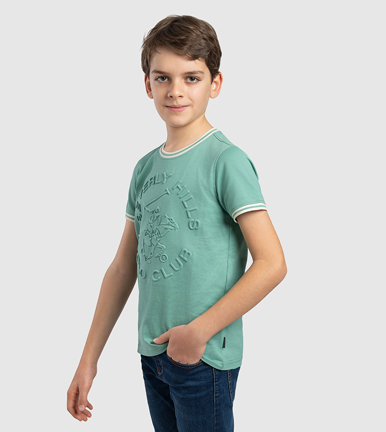 Logo Embossed Crew Neck T-Shirt