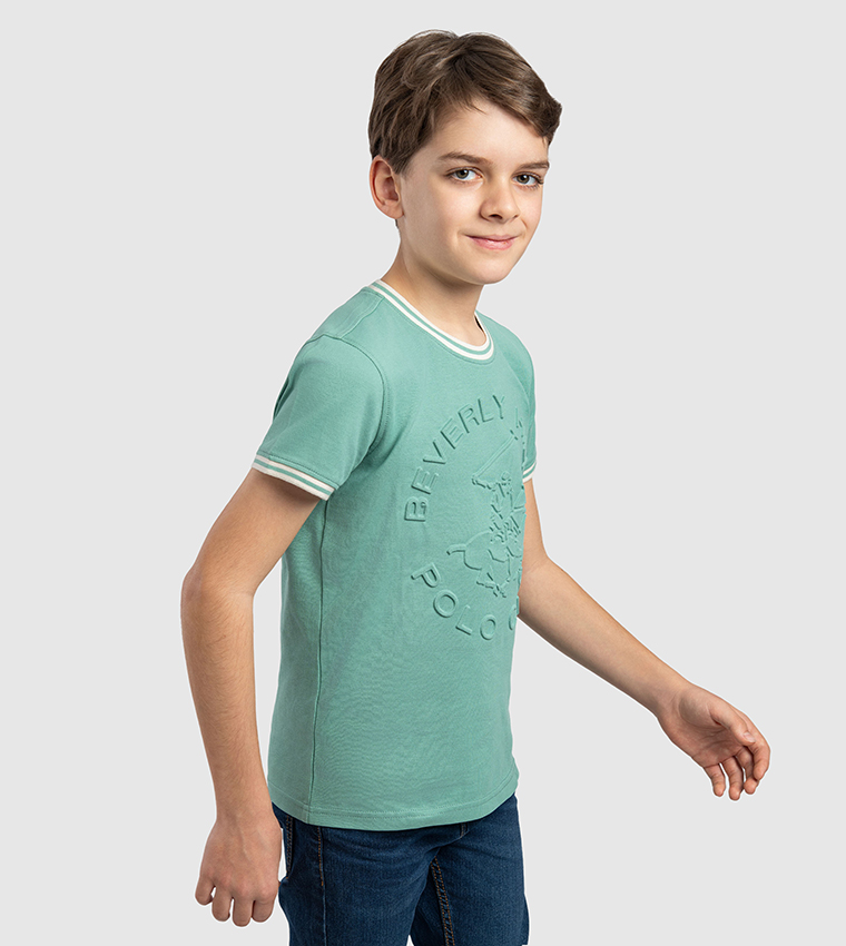 Logo Embossed Crew Neck T-Shirt