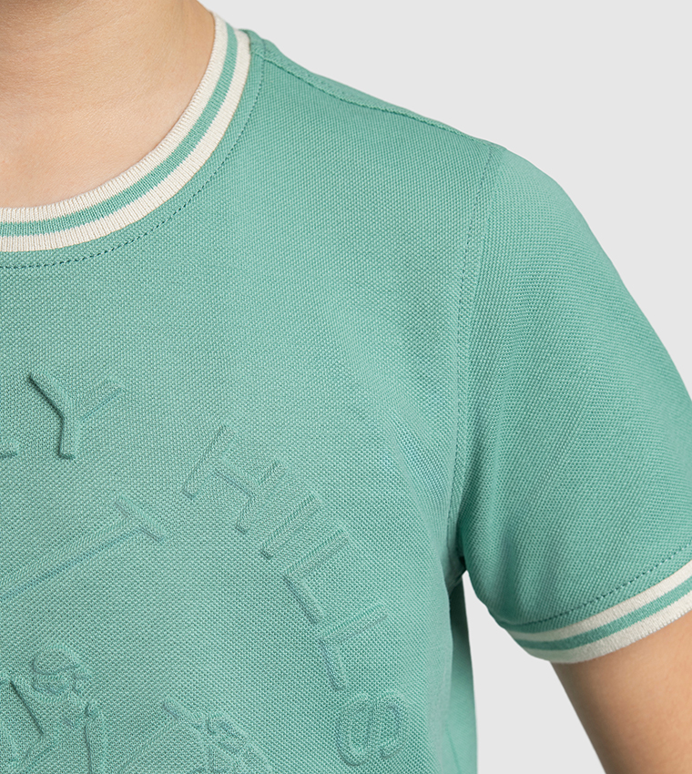 Logo Embossed Crew Neck T-Shirt