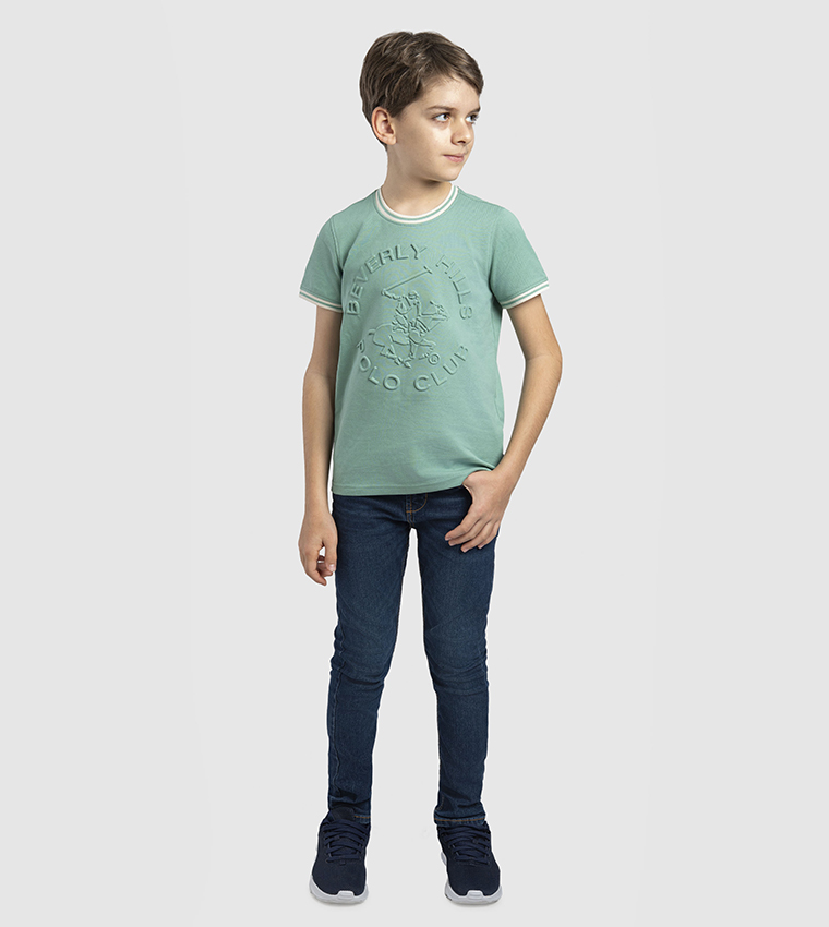 Logo Embossed Crew Neck T-Shirt