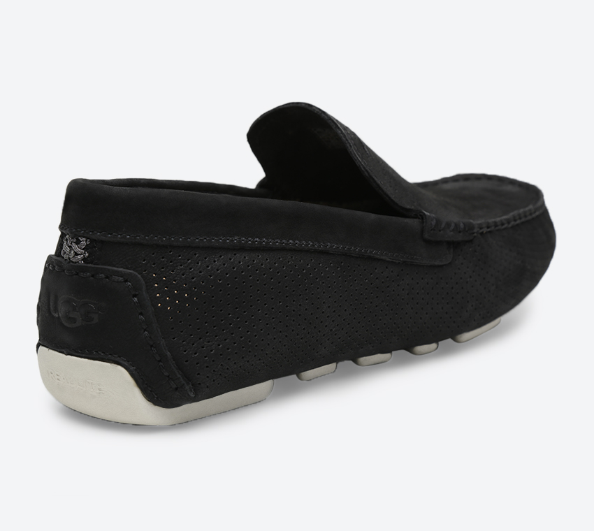 Henrick Stripe Perf Loafer - Black