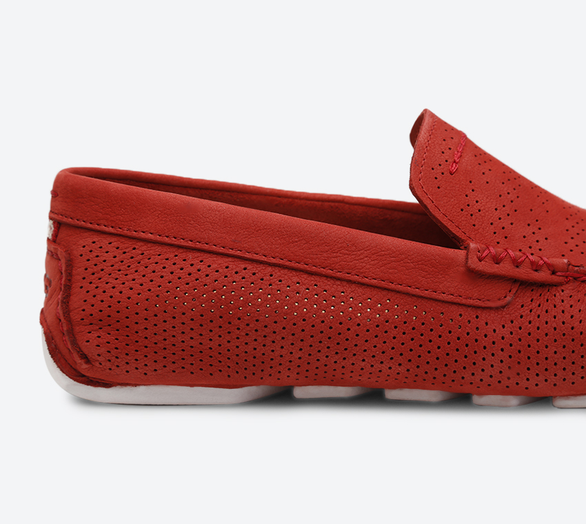 Henrick Stripe Perf Loafer - Red