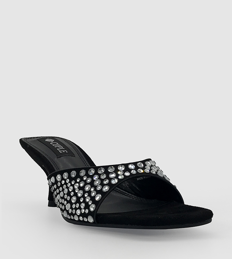 Embellished Open Toe Heel Sandals