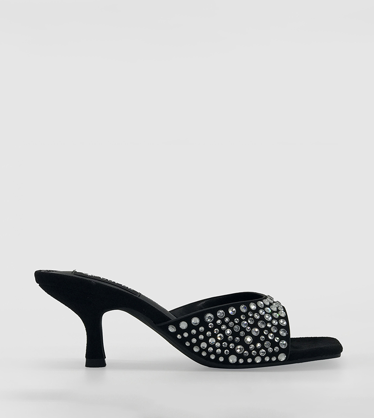 Embellished Open Toe Heel Sandals