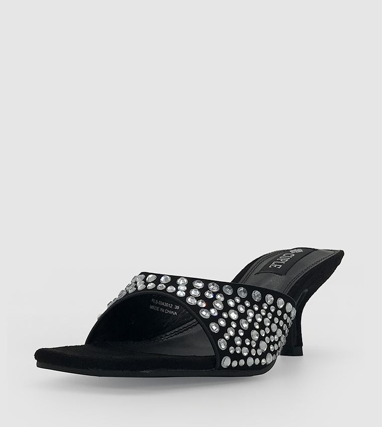 Embellished Open Toe Heel Sandals