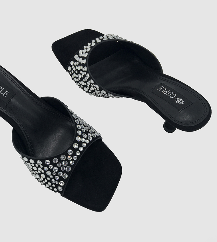 Embellished Open Toe Heel Sandals
