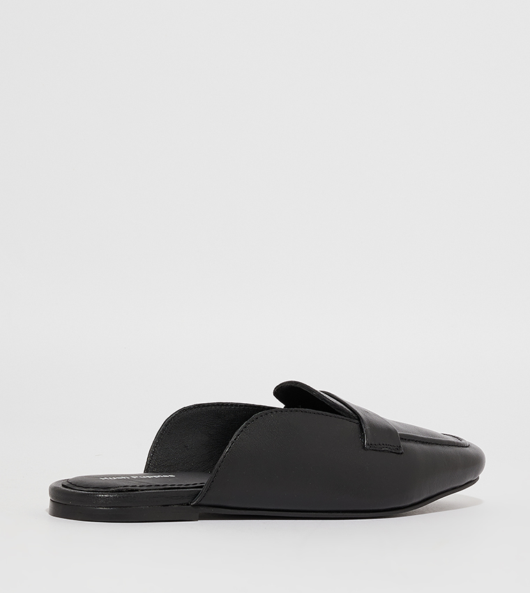 PARIS Textured Square Toe Mules