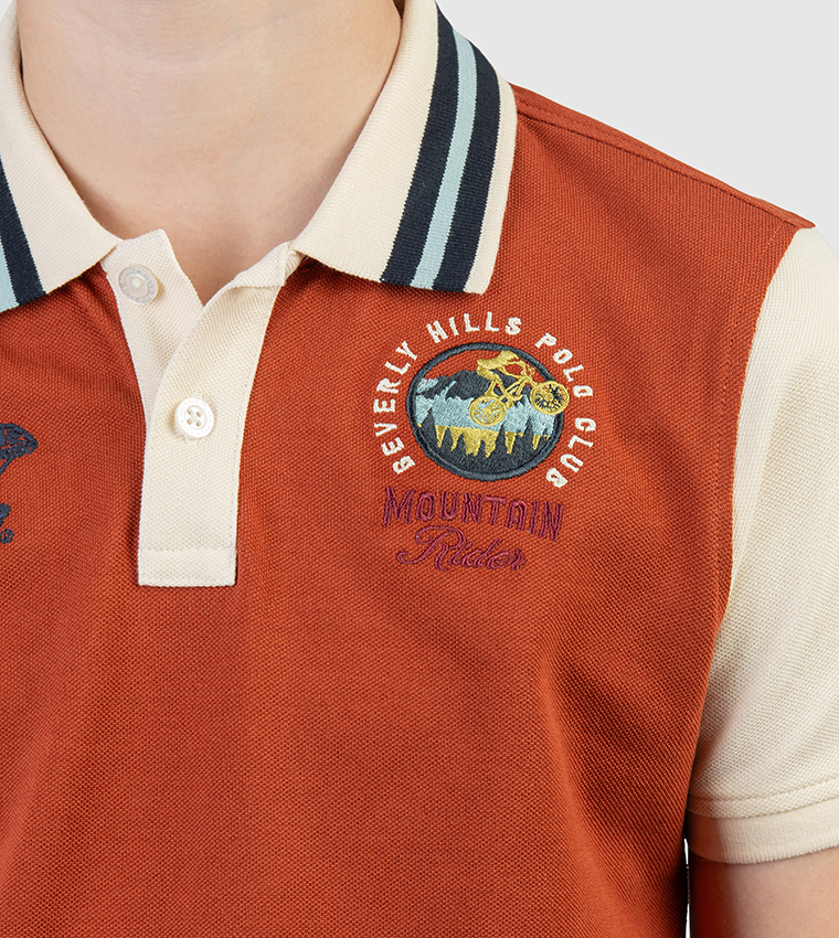 Color Block Short Sleeves Polo T-Shirt