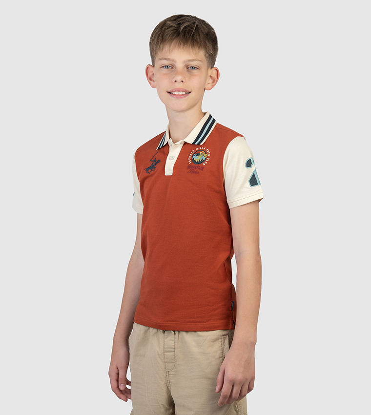 Color Block Short Sleeves Polo T-Shirt