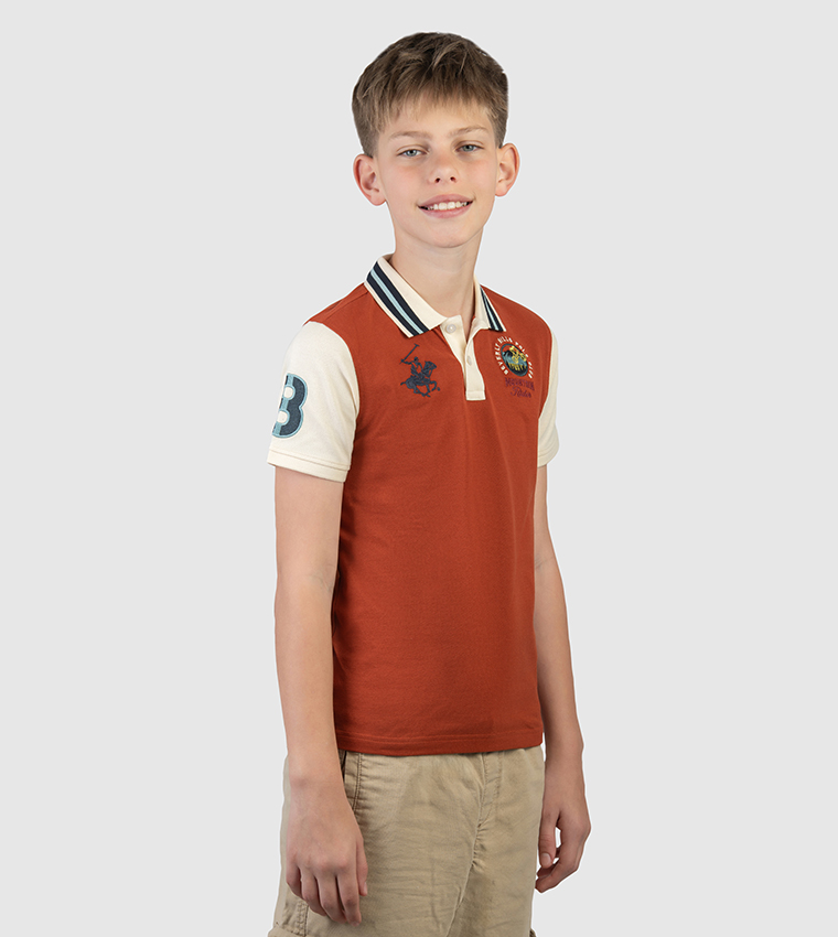 Color Block Short Sleeves Polo T-Shirt