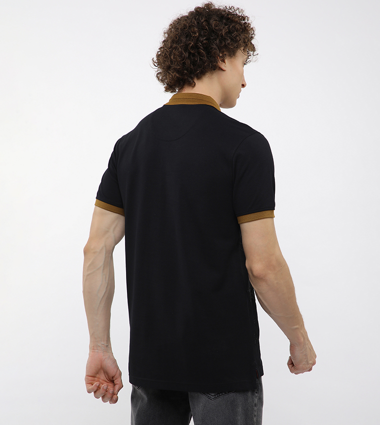 Contrast Tipping Short Sleeves Polo T-Shirt