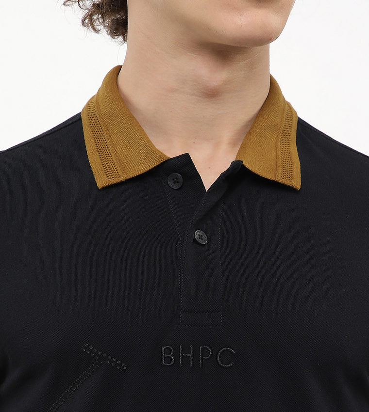 Contrast Tipping Short Sleeves Polo T-Shirt