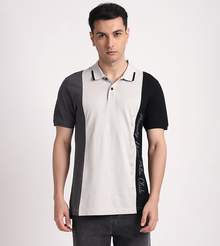 Color Block Short Sleeves Polo T-Shirt