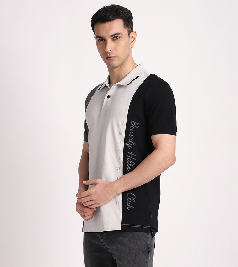 Color Block Short Sleeves Polo T-Shirt