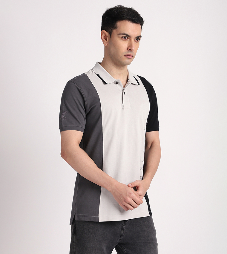 Color Block Short Sleeves Polo T-Shirt