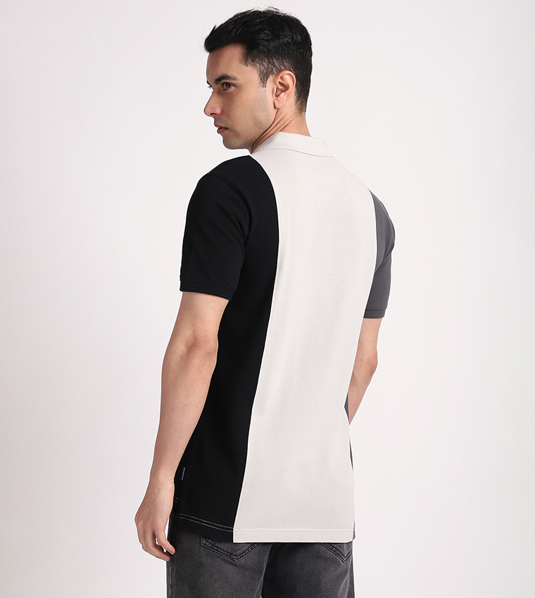 Color Block Short Sleeves Polo T-Shirt