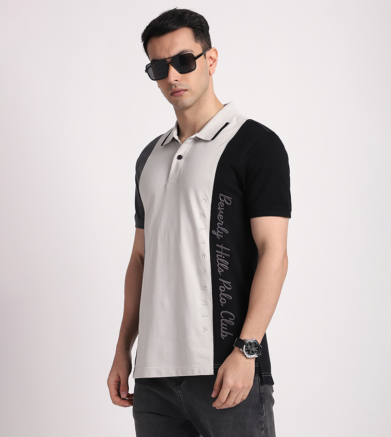 Color Block Short Sleeves Polo T-Shirt