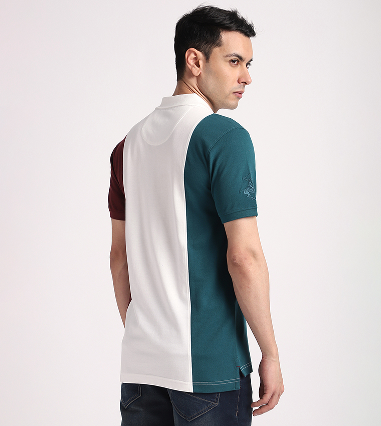 Color Block Short Sleeves Polo T-Shirt