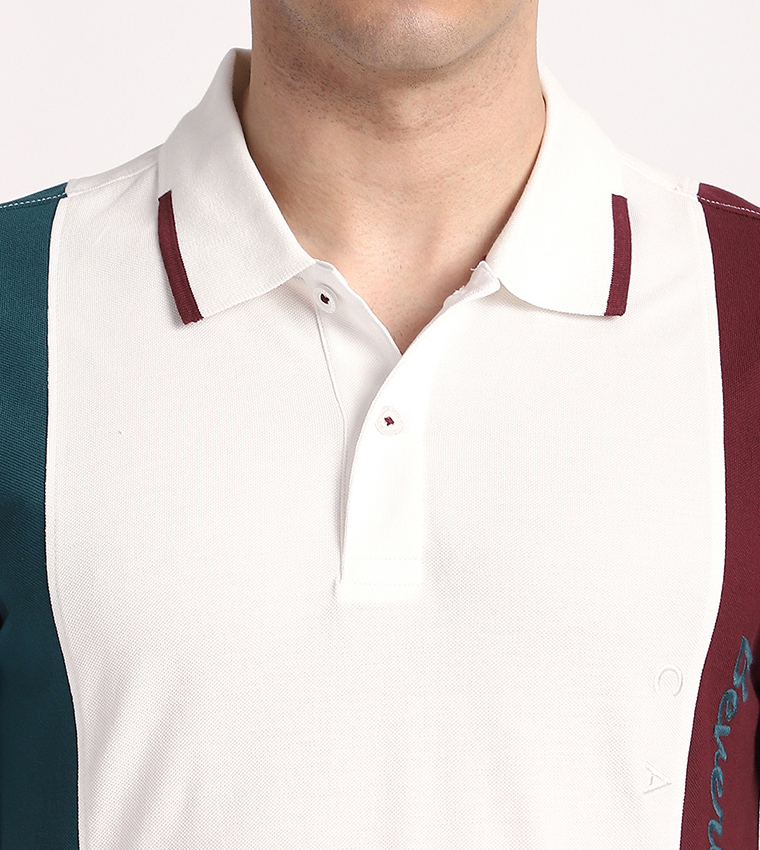 Color Block Short Sleeves Polo T-Shirt