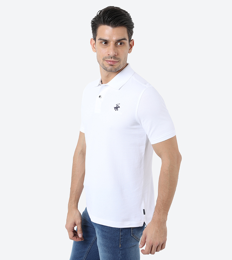 Core Stretch Pique Polo - White