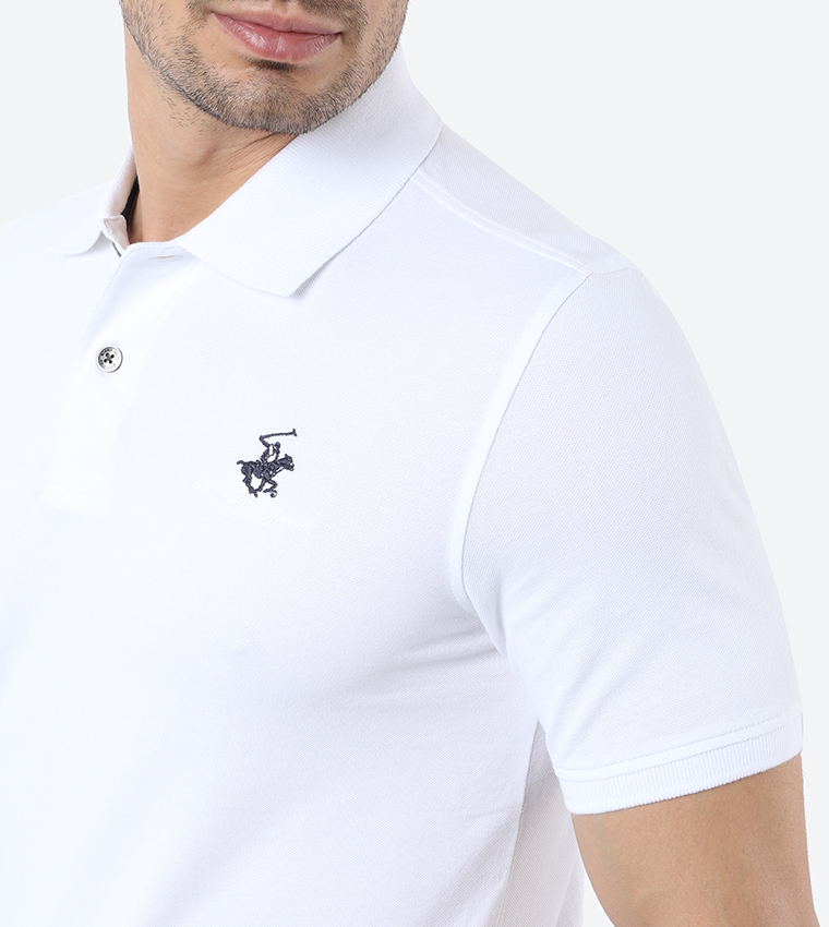 Core Stretch Pique Polo - White