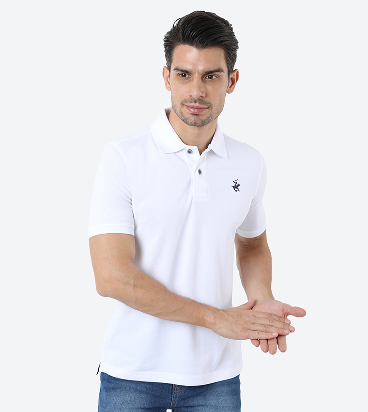 Core Stretch Pique Polo - White