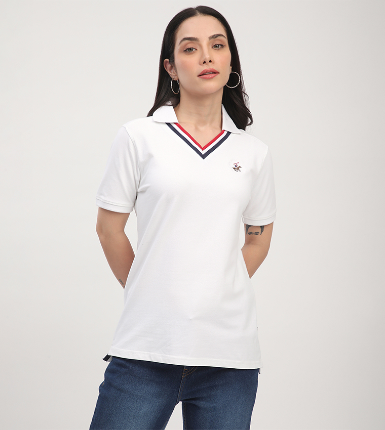 Logo Embroidered Short Sleeves Polo T-Shirt