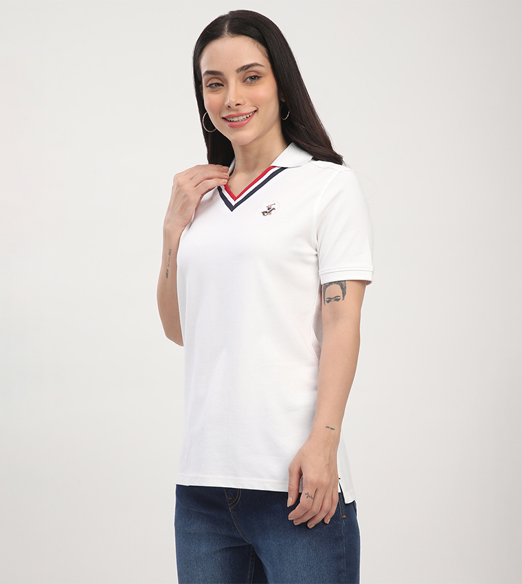 Logo Embroidered Short Sleeves Polo T-Shirt