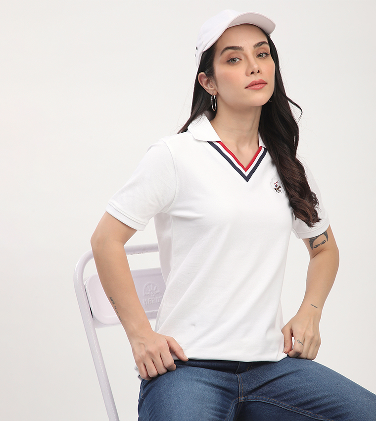 Logo Embroidered Short Sleeves Polo T-Shirt