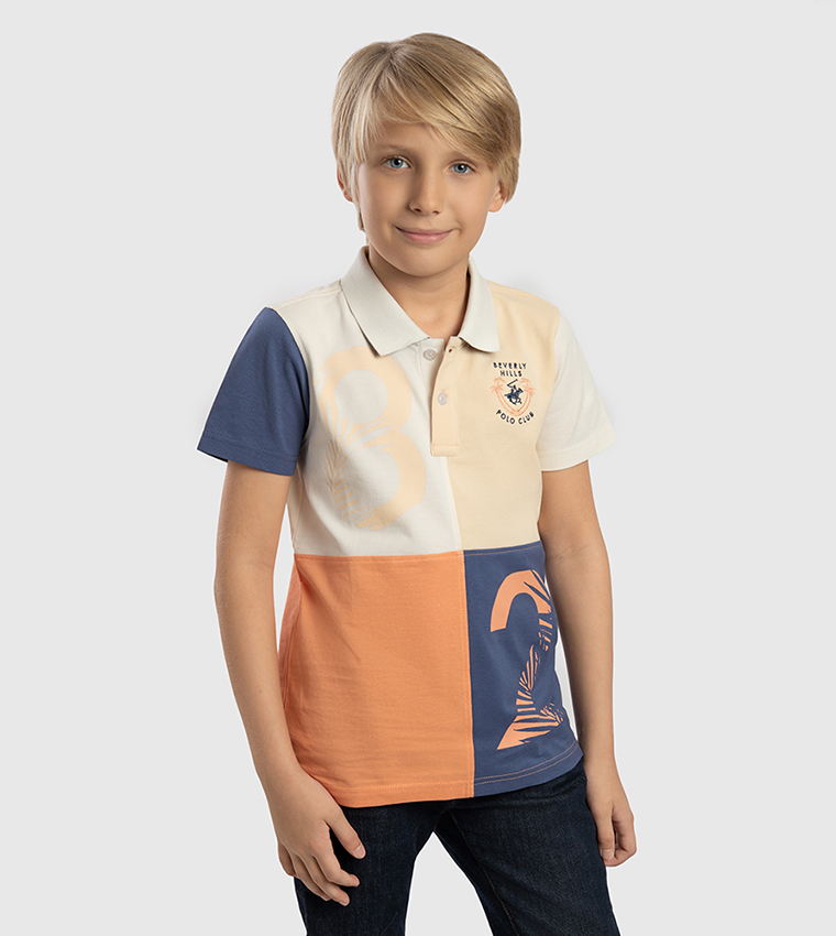 Color Block Short Sleeves Polo T-Shirt