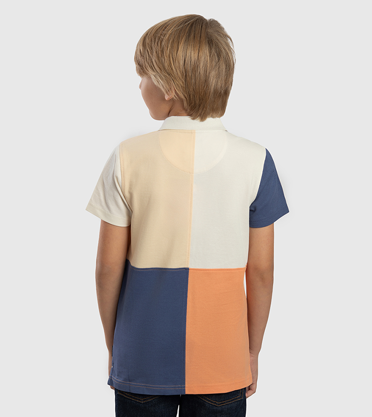 Color Block Short Sleeves Polo T-Shirt