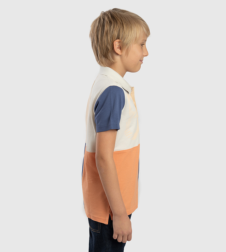 Color Block Short Sleeves Polo T-Shirt