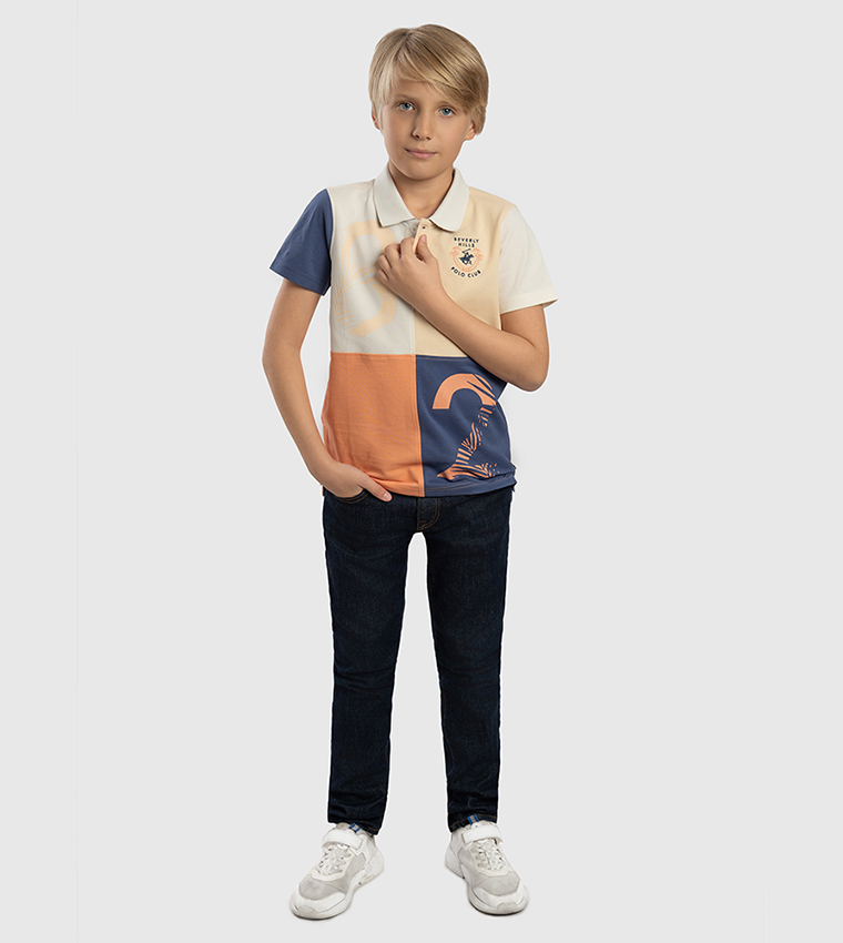 Color Block Short Sleeves Polo T-Shirt