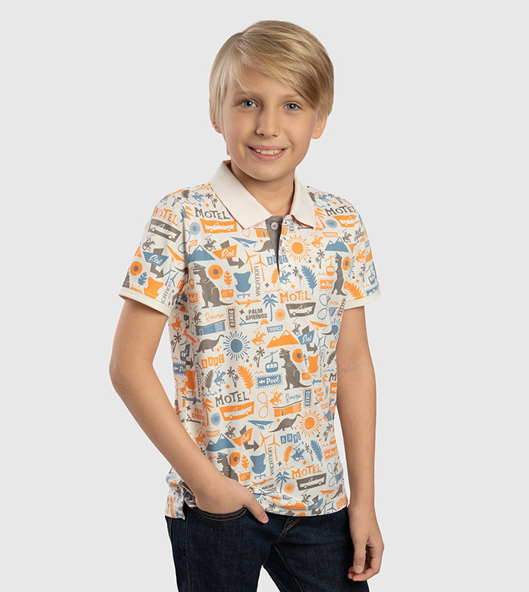 Printed Short Sleeves Polo T-Shirt