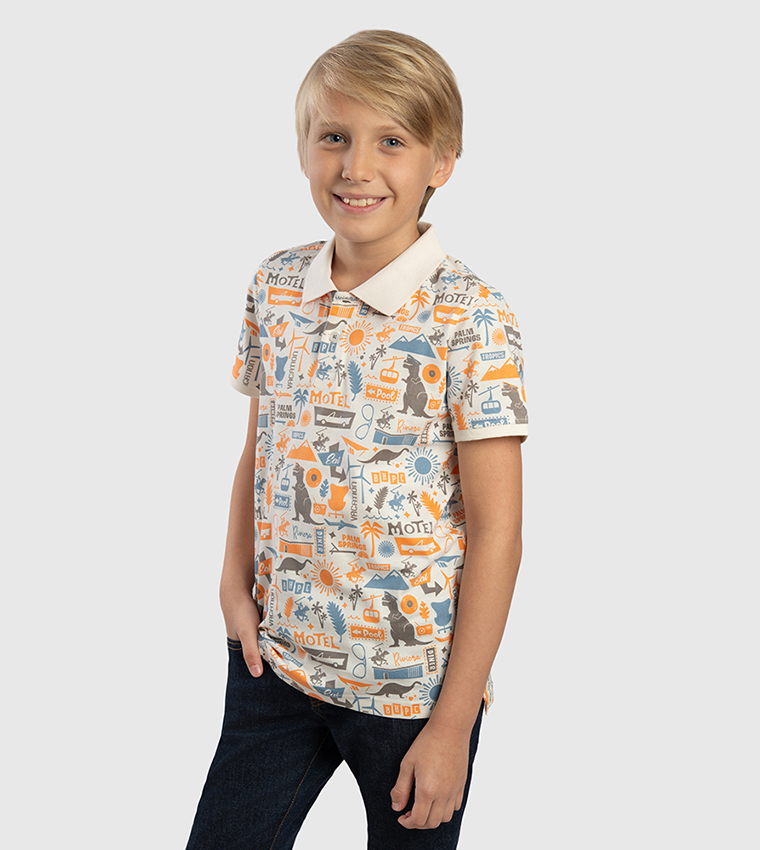 Printed Short Sleeves Polo T-Shirt