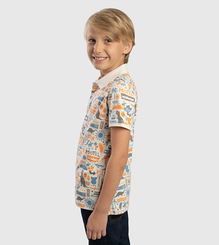 Printed Short Sleeves Polo T-Shirt