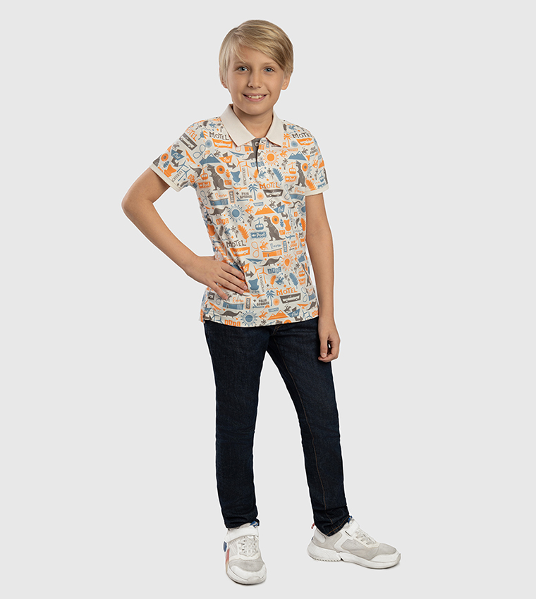 Printed Short Sleeves Polo T-Shirt