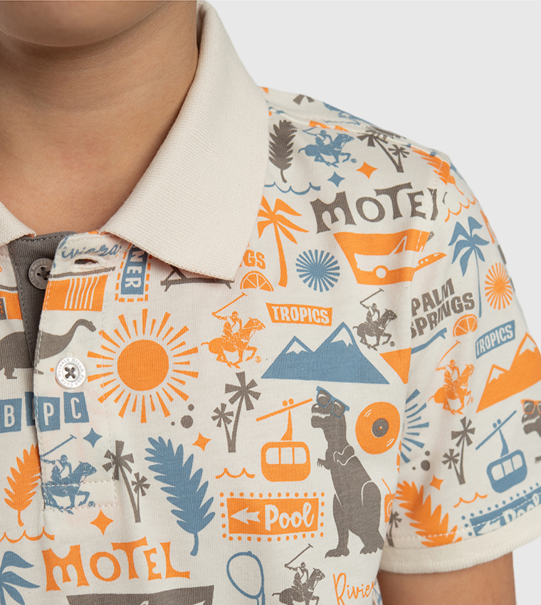 Printed Short Sleeves Polo T-Shirt